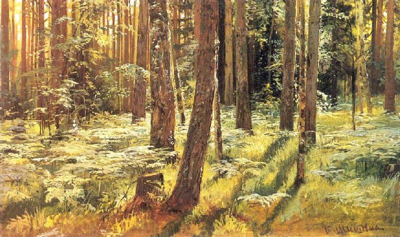 Ferns in a Forest, Ivan Shishkin